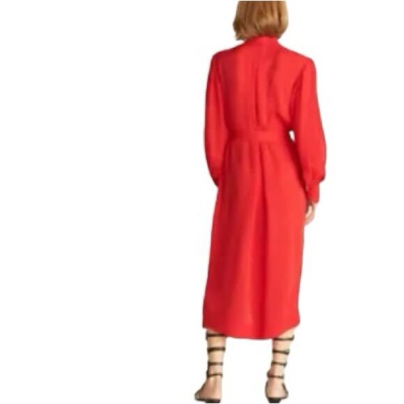 Rebecca Taylor Long Sleeve Red Silk Dress Medium New Retails $365 - Picture 10 of 12